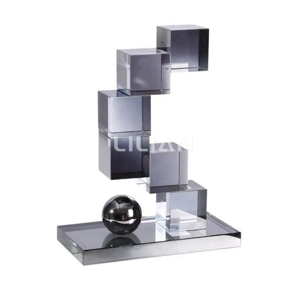 ديكوربايتس™ زينة رفوف الكتب الزجاجية الكريستالية الهندسية