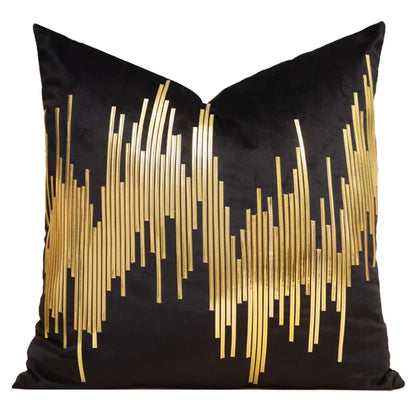 DecorBites™ Gold Leopard Embroidered Pillow Cover for Luxe Living Room Decor