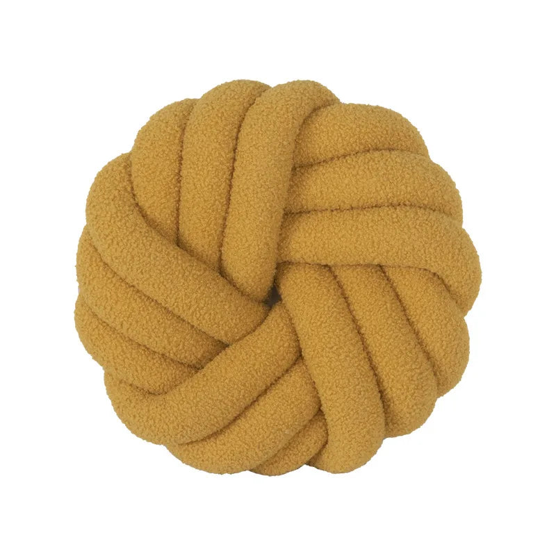 Grey Knotted Ball Pillow