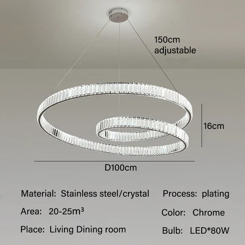 Lámparas colgantes LED de cristal DecorBites™: Lámpara de araña moderna y lujosa para salas de estar y comedores