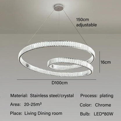 Lámparas colgantes LED de cristal DecorBites™: Lámpara de araña moderna y lujosa para salas de estar y comedores