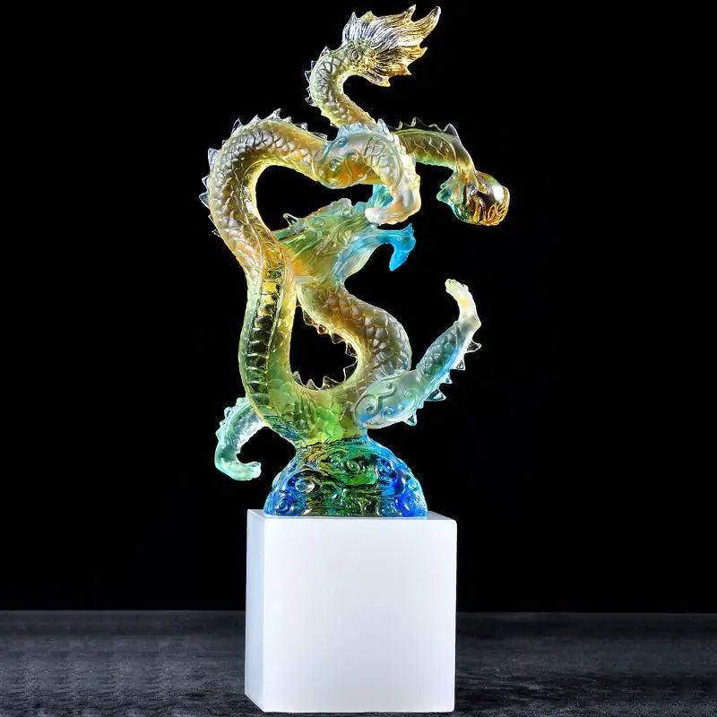 DecorBites™ Ascending Dragon Feng Shui Ornament for Wealth and Success