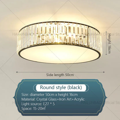 DecorBites™ Crystal Light: Modern Restaurant Hotel Ceiling Light for Living Room