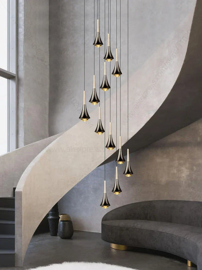 Lámpara de araña contemporánea DecorBites™ con diseño de cuerno: Iluminación colgante de techo para restaurantes y salas de estar