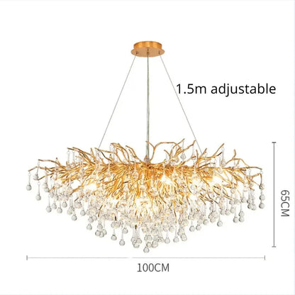 DecorBites™ Crystal Branch Chandelier | Indoor Luxury Gloss Light for Living & Dining Room