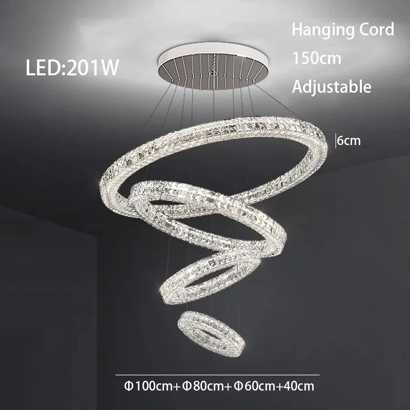 Lámpara de araña LED de cristal DecorBites™ - Iluminación moderna y lujosa para la sala de estar