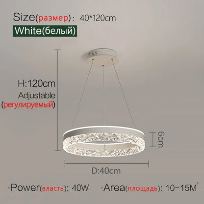 DecorBites™ Crystal Ring LED Pendant Light - Modern Home Lighting for Bedroom and Restaurant