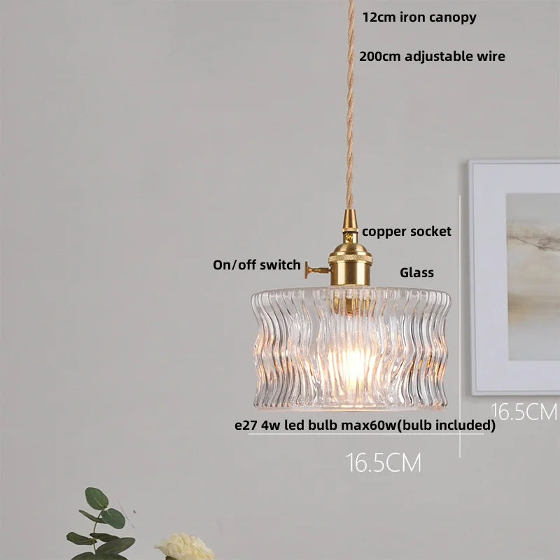 Lámpara colgante de latón LED Decorbites™ moderna con vidrio transparente para comedor
