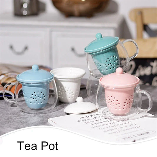 DecorBites™ Glass Teapot Set with Ceramic Filter, Heat Resistant for Puer Tea Infusion