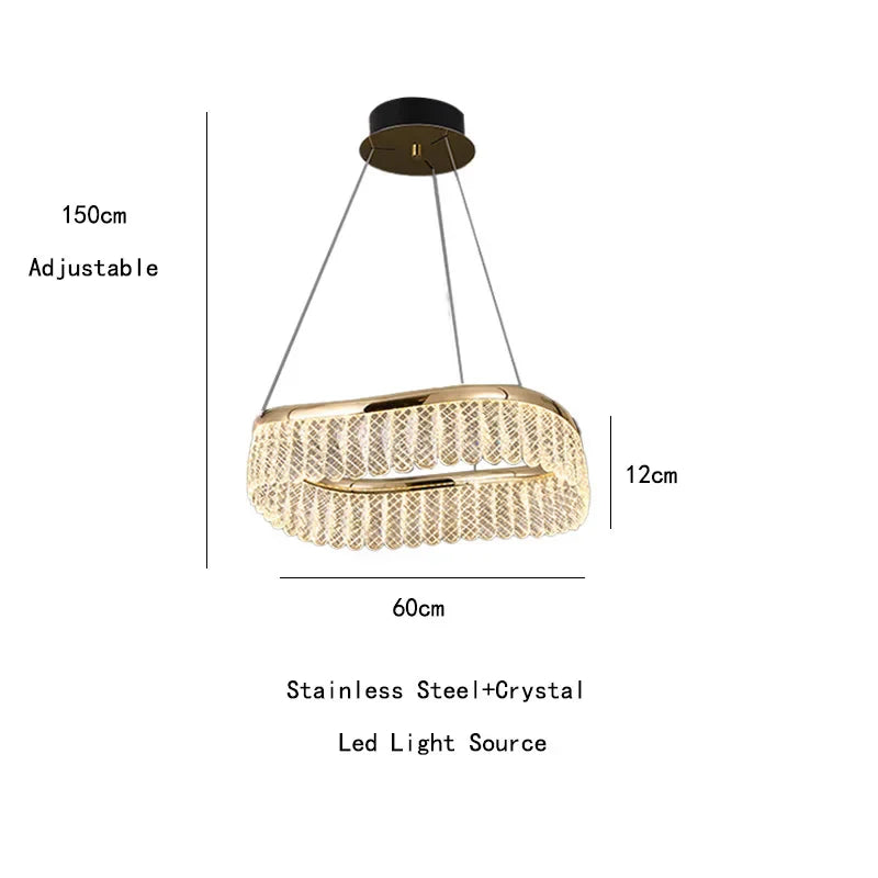 Golden Crystal Round Chandelier
