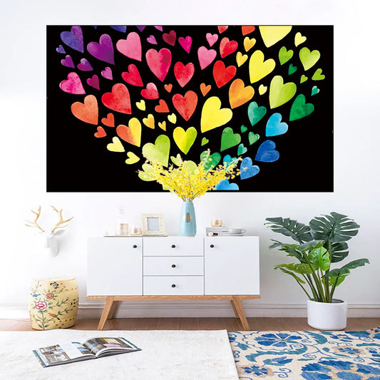 LGBT Heart Rainbow Tapestry for Home Decor by Decobites