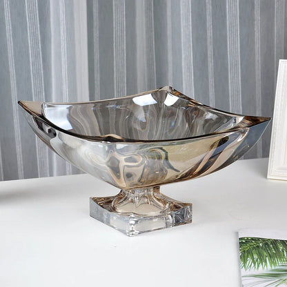 DecorBites™ Large Crystal Glass Fruit Plate | Elegant Home Luxury Decor Ornaments