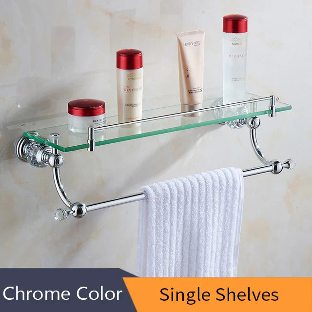 Juego de accesorios de baño DecorBites™ Crystal Brass Gold