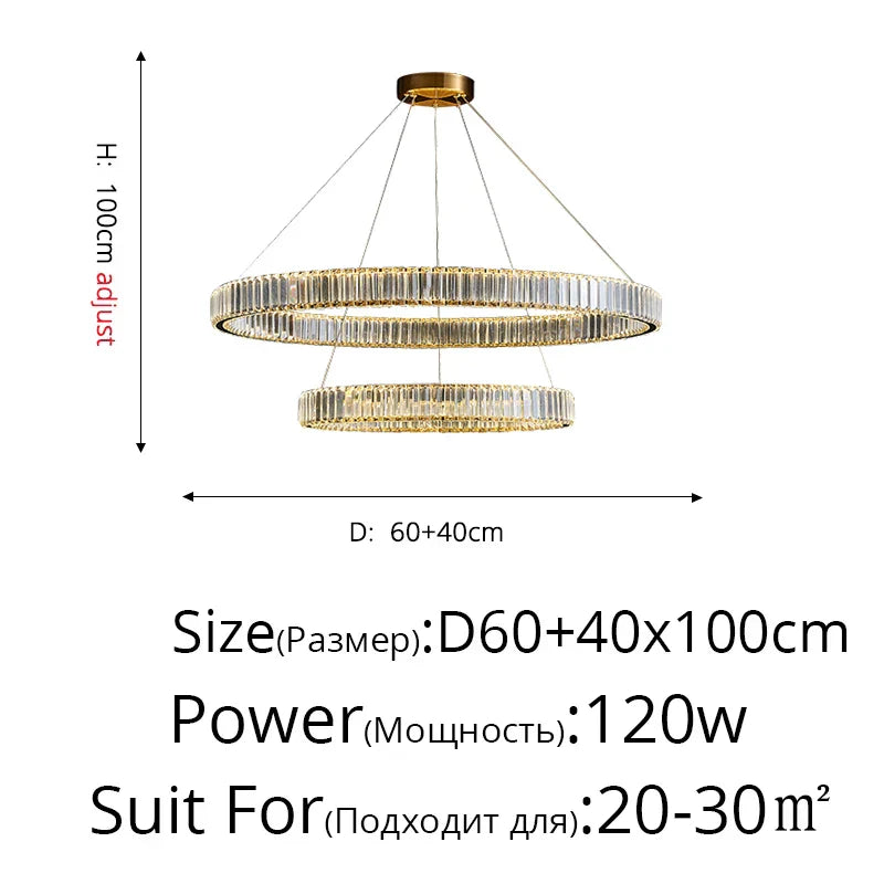 DecorBites™ Crystal LED Ceiling Chandeliers: Modern Living Room Dining Room Pendant Lamp