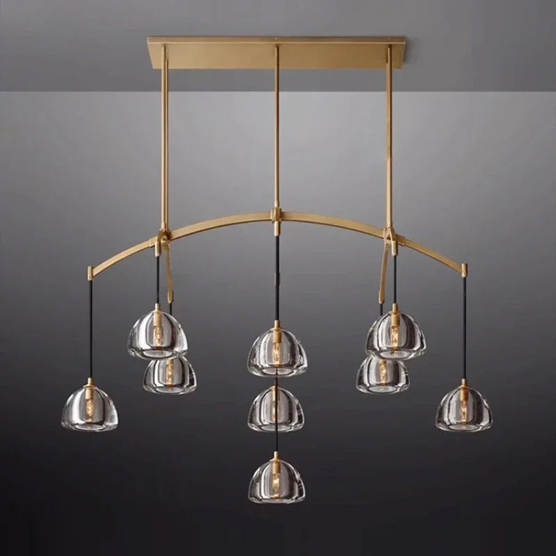 DecorBites™ Black Brass Retro Crystal Copper LED Ceiling Pendant for Home Lighting