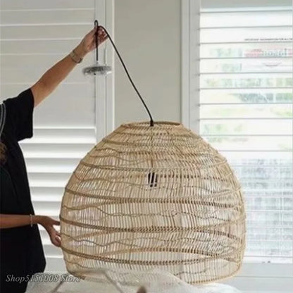 DecorBites™ Elegant Rattan Wave Pendant Light for Modern Rustic Home Decor