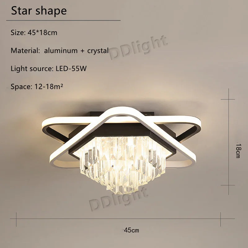 DecorBites™ Crystal Industrial Pendant Chandelier Set for Modern Living Room and Bedroom Decor