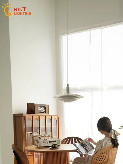 DecorBites™ مصباح معلق على شكل طبق طائر من باوهاوس LED E27 أسود/أبيض للمكتب والمطعم والبار