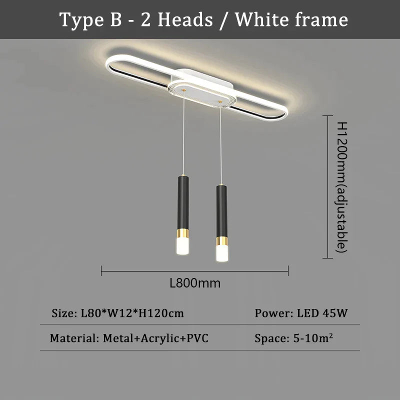 DecorBites™ LED Chandelier: Modern Ceiling Lighting for Living Dining Bedroom Kitchen Aisle