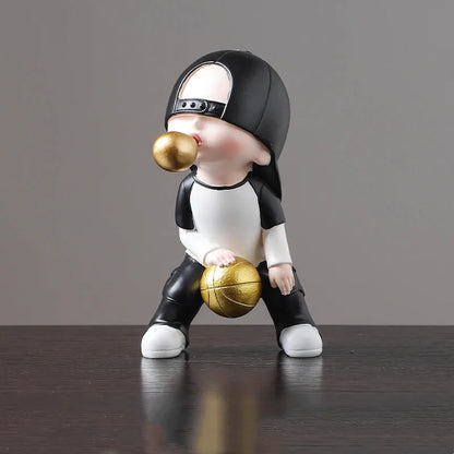 DecorBites™ Boys Sports Statues: Basketball, Football, Skateboarding. Children's Decor, Gifts, Sculpture.