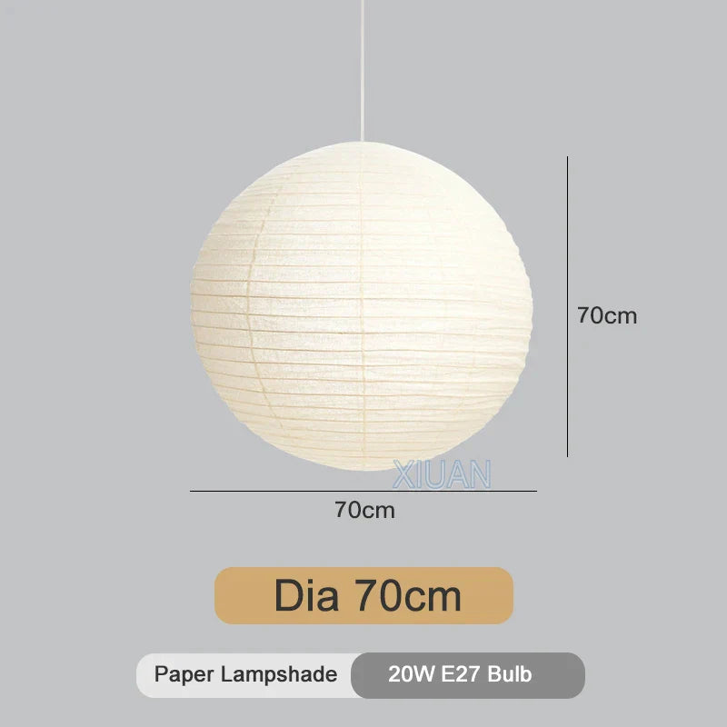 DecorBites™ Japanese Style LED E27 Round Ball Pendant Lamp for Home Decor