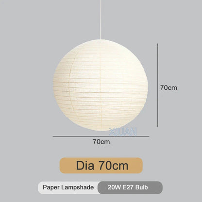 DecorBites™ Japanese Style LED E27 Round Ball Pendant Lamp for Home Decor