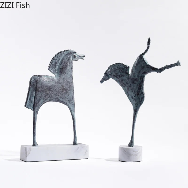 DecorBites™ Iron Horse Statue - Modern Desk Decor & Room Ornaments