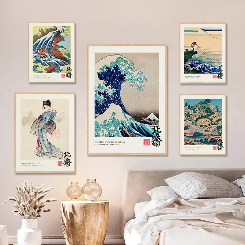 Decorbites™ Vintage-Leinwanddruck: Die Große Welle von Hokusai