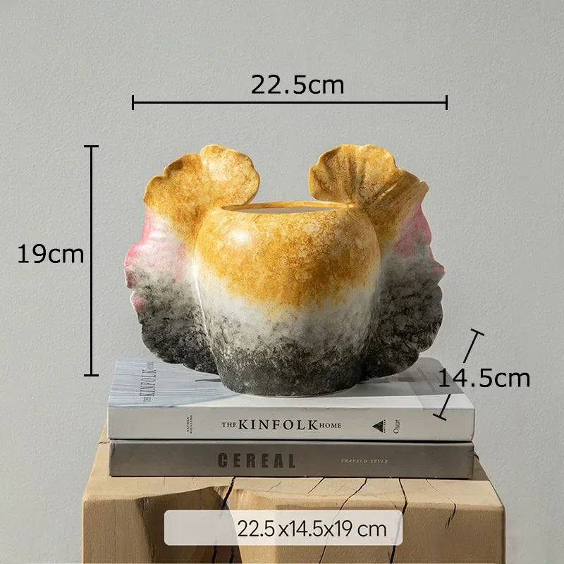 DecorBites™ Butterfly Wings Vase: Artificial Flowers Desk Decor for Aesthetic Room Flowers