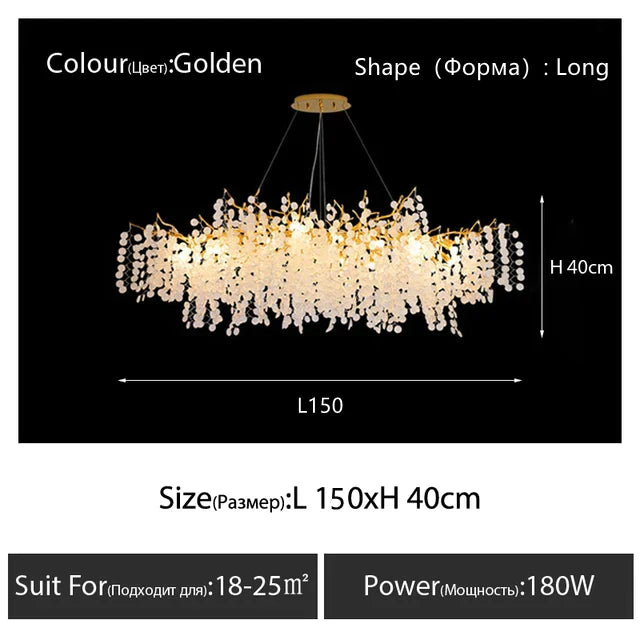 DecorBites™ Circular Crystal Chandelier Living Room Pendant Lights LED Indoor Decoration
