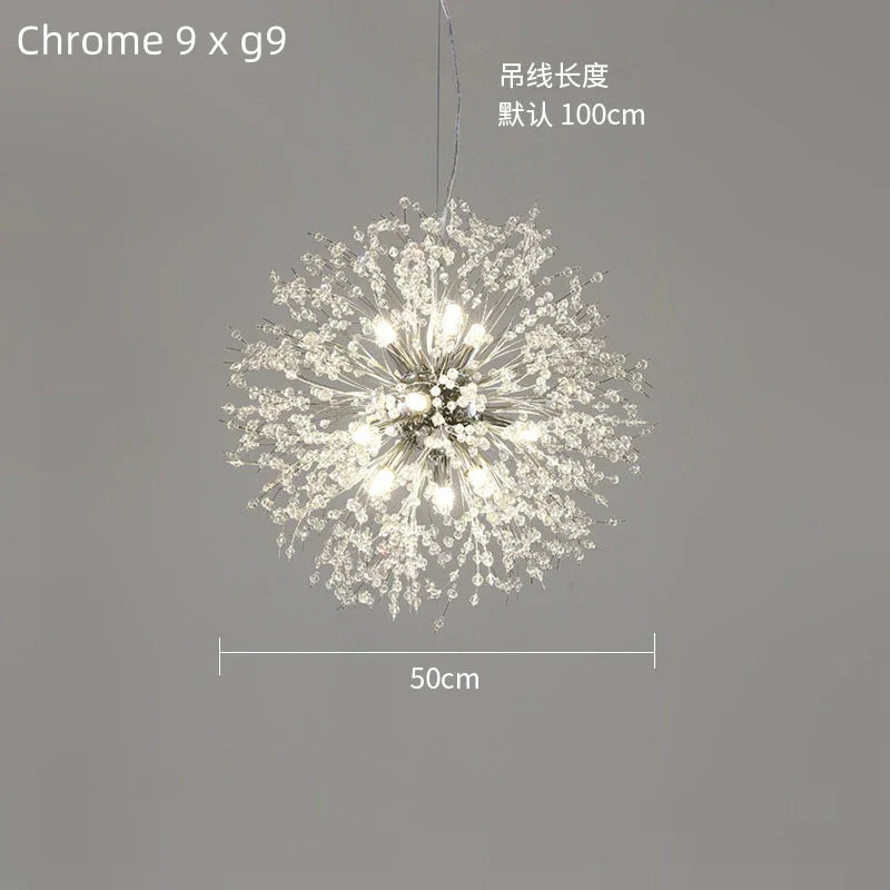 DecorBites™ Dandelion Crystal Ceiling Lamp Chandelier for Bedroom Dining Room Kitchen Island