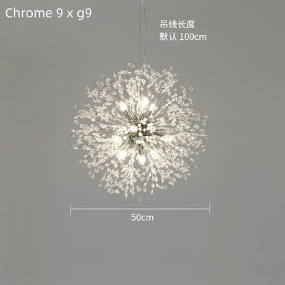 DecorBites™ Dandelion Crystal Ceiling Lamp Chandelier for Bedroom Dining Room Kitchen Island
