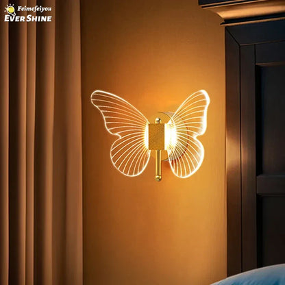 DecorBites™ Butterfly Wall Lamp: Nordic Style Indoor Lighting Fixture for Bedroom and Living Room