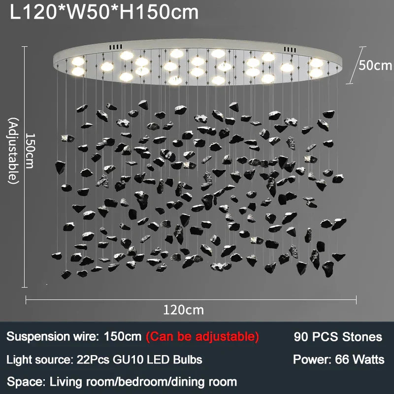 Decorbites™ Bunte Kristallstein-Lüster - Ovaler Leuchter LED-Beleuchtung für Heimdekoration