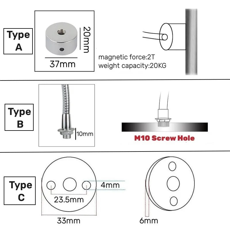 DecorBites™ LED Gooseneck Work Light 3W Industrial Hose Lamp with Switch