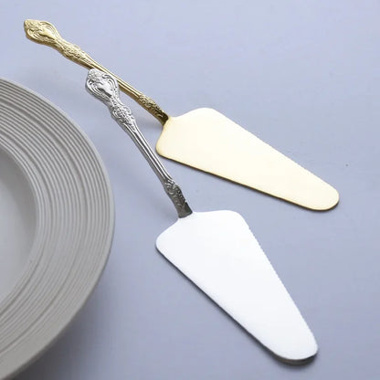 DecorBites™ Gold Cake Shovel Spatula: Wedding Party Baking Pastry Serve Restaurant Silverware