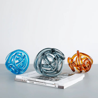 DecorBites™ Glass Coil Ball Sculpture Decorative Figurine