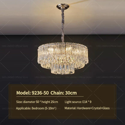 DecorBites™ Crystal Chandelier: Luxury Modern Room Lighting for Living Room, Dining Room, Bedroom