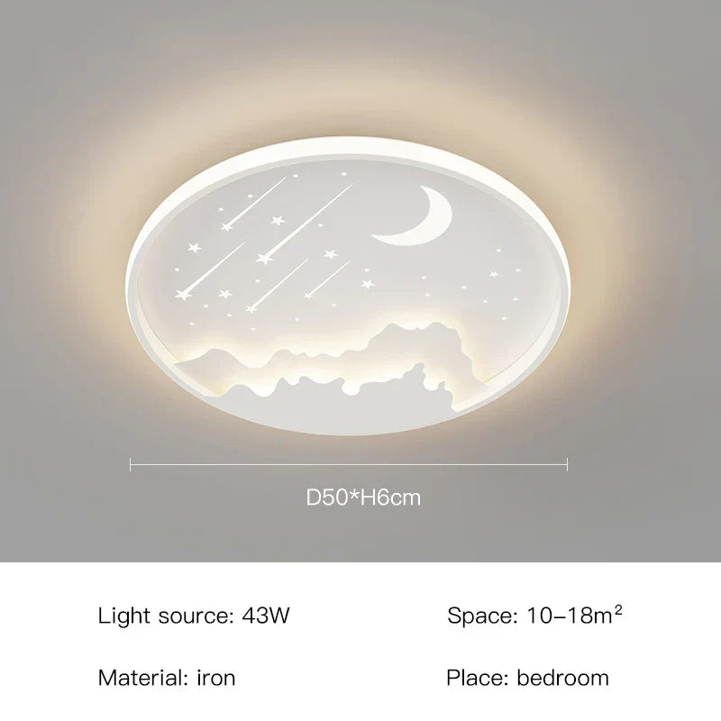 DecorBites™ Children's Room Starry Chandelier Ring Lamp in Blue White Gold