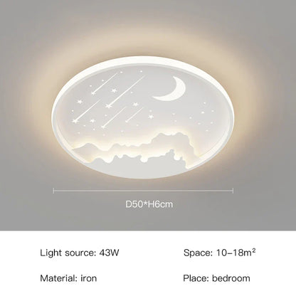 DecorBites™ Children's Room Starry Chandelier Ring Lamp in Blue White Gold