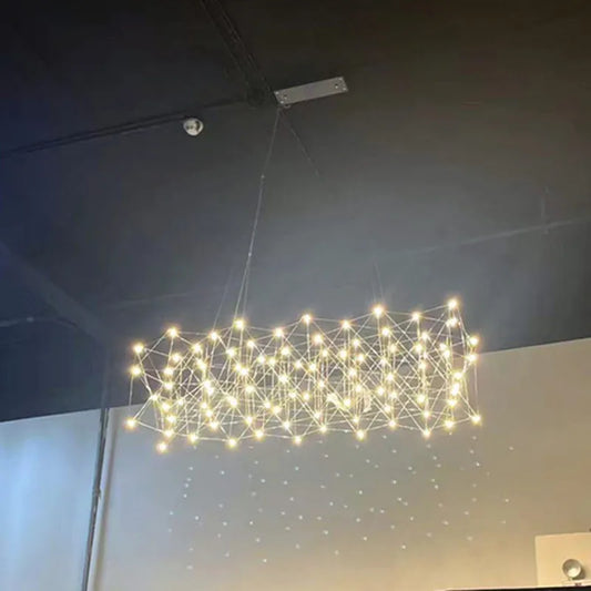 DecorBites™ Elegant Stainless Steel Chandelier for Modern Spaces