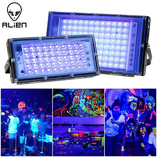 DecorBites™ 100W LED UV Blacklight Stage Effect Light for Halloween Xmas Dance Parties