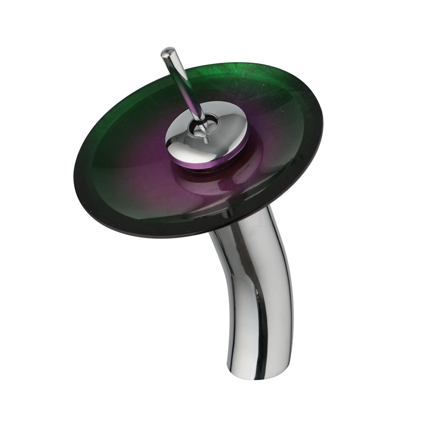 DecorBites™ Glass Rocker Handle Basin Faucet, Waterfall Mixer Taps, Chrome Finish
