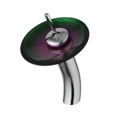 DecorBites™ Glass Rocker Handle Basin Faucet, Waterfall Mixer Taps, Chrome Finish