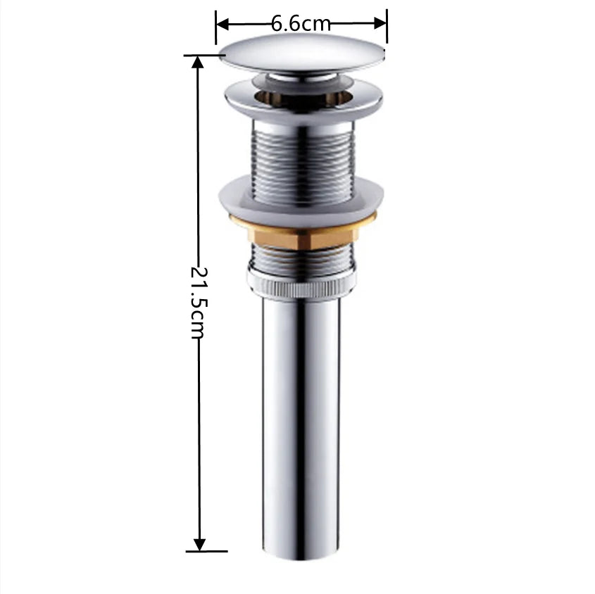 DecorBites™ Brass Pop Up Drain for Bathroom Lavatory Sink - Water Drainer