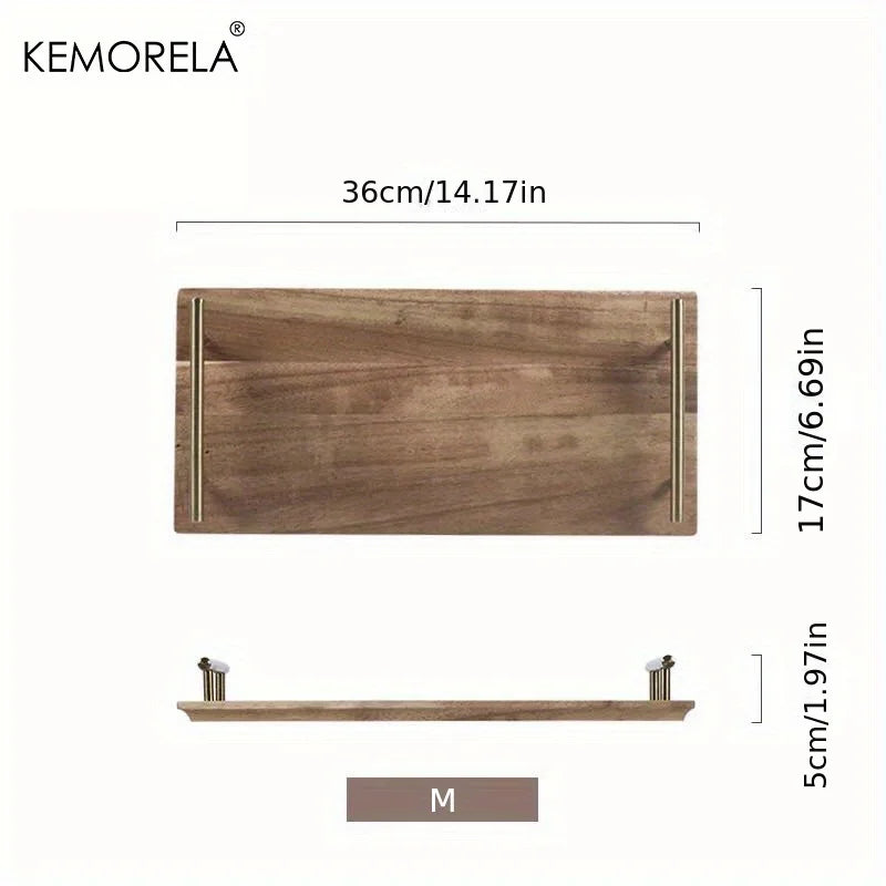 Bandeja de madera DecorBites™ Lovesickness con asa metálica | Elegante plato para fruta y sushi