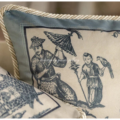 Decorbites™ Delft-Blau Toile de Jouy Kissenbezüge - Vintage Französischer Stil für Hausdekoration