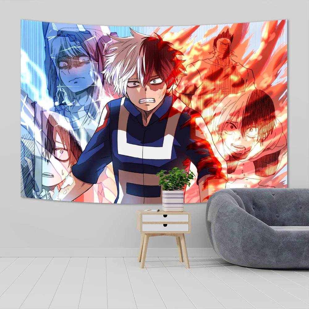 Decobites MHA Wall Tapestry Kawaii Room Decor Anime Art Poster Teen Bedroom Decoration