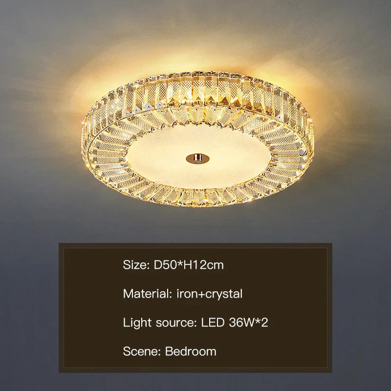 DecorBites™ Crystal Round Ceiling Lamps LED Indoor Lighting Luxury Chandelier for Modern Home