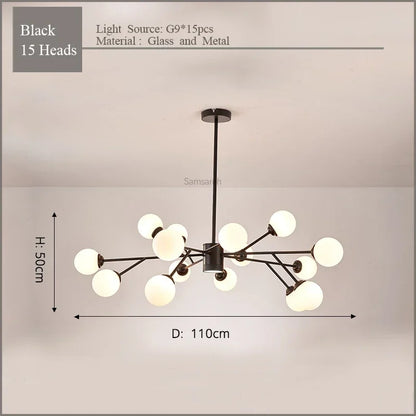 DecorBites™ Gold Black LED Ceiling Chandelier for Living Room Bedroom Lighting Fixtures